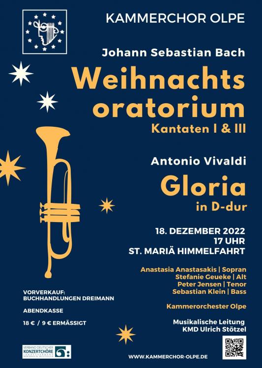 Plakat Weihnachtsoratorium am 18.12.2022 in Olpe, St. Mariä Himmelfahrt